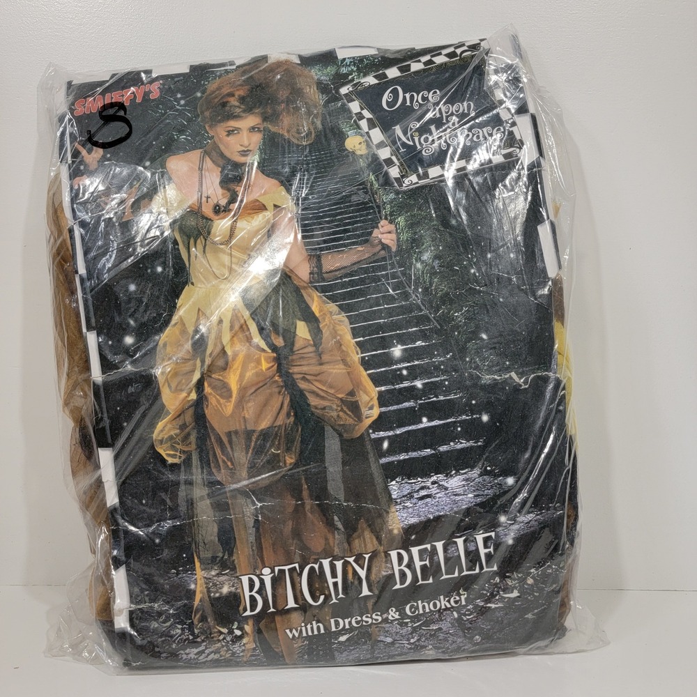 Smiffys Bitchy Belle Gothic Halloween Costume Dress Choker Small 28035 Yellow
